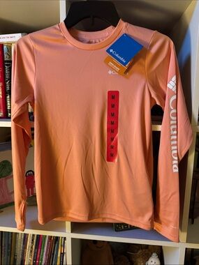 Columbia Peach/Coral Long-Sleeve Kids Swim Rashguard NWT